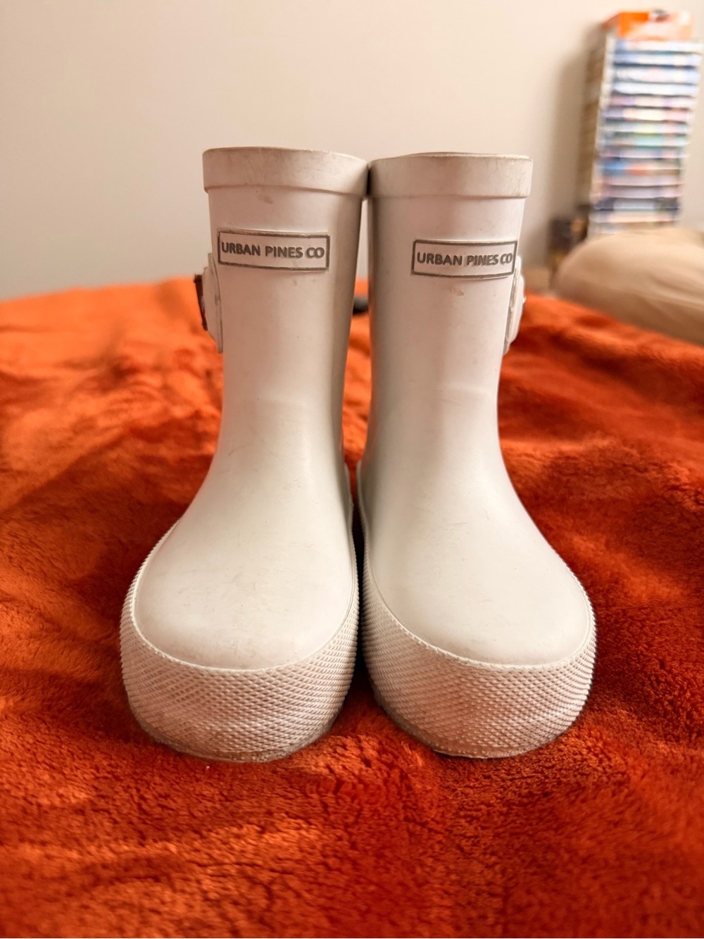 Kids White Rain Boots
